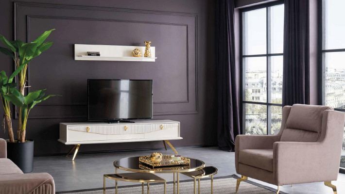 Chest of drawers TV cabinet lowboard shelves sideboard tv stand wall unit wood modern design