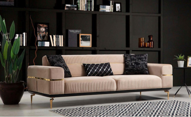 Sofa set Complete e Seating group Sofa 3+3+1 Seat Armchair Fabric Couch Couches new