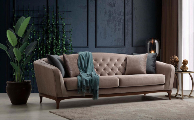 Three Seater Sofa 3 Seater Sofas Luxury Upholstered Couch Fabric Couches Furniture 230cm