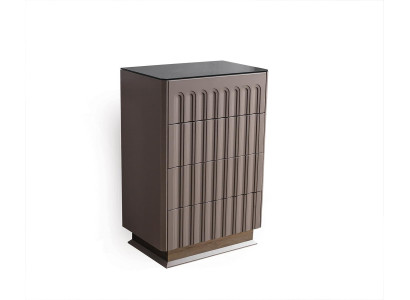 Modern Brown Chest of drawers 4 Door Storage Chests of drawers Living room Wood Furniture
