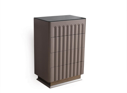 Modern Brown Chest of drawers 4 Door Storage Chests of drawers Living room Wood Furniture