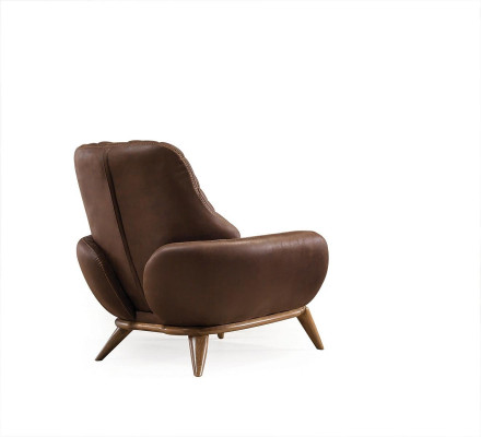Designer Brown Armchair Living room Lounge chair Luxurious single seater