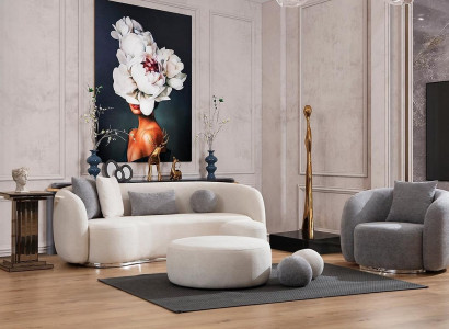 Modern Set Sofa set 3 1 Seater Living room Complete Sofas Set Stool