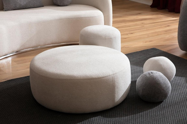 White Luxury Upholstery Stool Round Stool Seat Furniture Designer Stylish Furniture