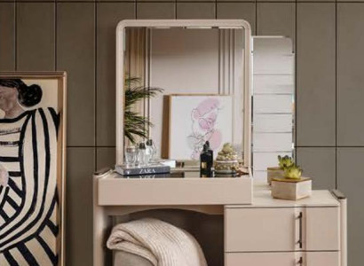 Beige Designer Dressing table Bedroom Mirror exclusive r 2-piece set