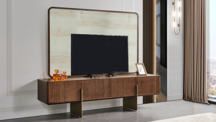 Modern living room set 4 pieces. Bookcase TV Lowboard TV Frame Display case