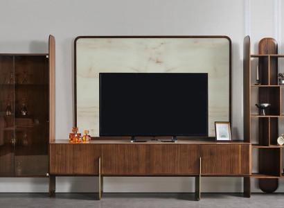 Living room set 4 pieces. Display case TV Lowboard TV Frame Bookcase Modern