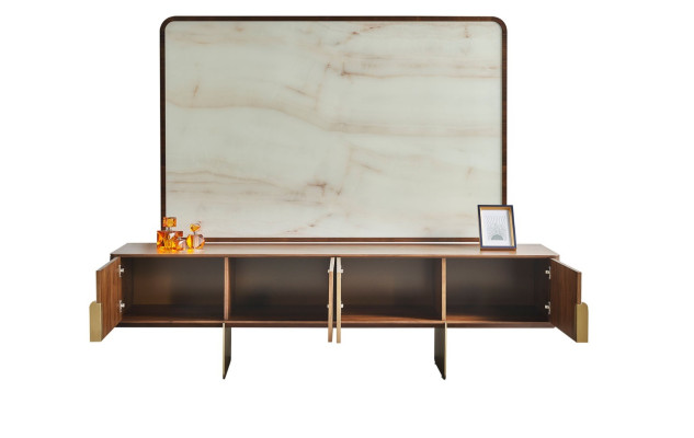 Living room set 4 pieces. Display case TV Lowboard TV Frame Bookcase Modern