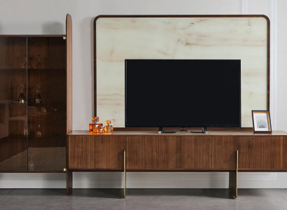 Living room set consists of display case TV lowboard and TV frame 3 pieces. new