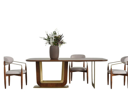 Modern Dining room Set Perfect Dining table and 4x Chairs Brown Color 5pcs.