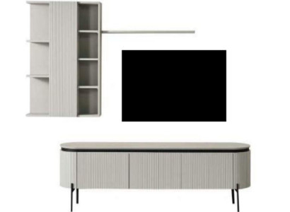 Perfect living room set consists of TV lowboard and wall cabinet 2 pieces.