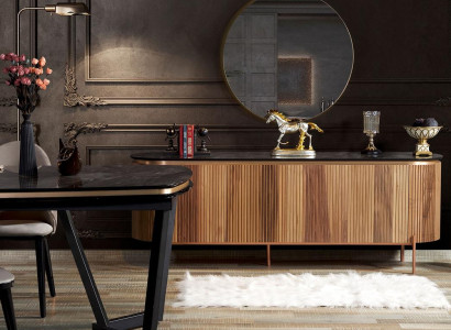 Stylish dining room set consists of sideboard and mirror novelty 2 pieces.