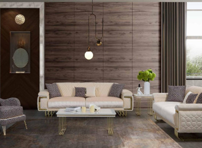 Designer Living room Suite Luxury three-seater Coffee table Side table