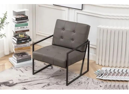 Living room Armchair Dark Gray 1-Seater metal legs + textile upholstery