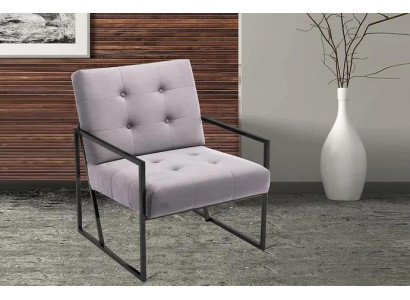 Living room Armchair Lila Color Metal Legs Textile 1-Seater Chesterfield