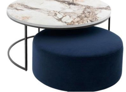 Coffee table + stool practical living room set 2-piece round table