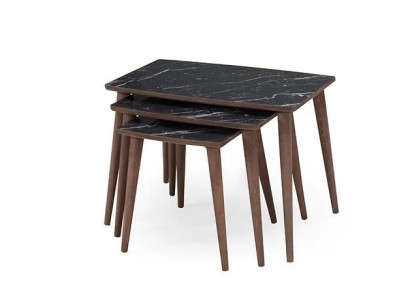 Rectangular Coffee tables 3 x Set Black Dining room -Living room tables new