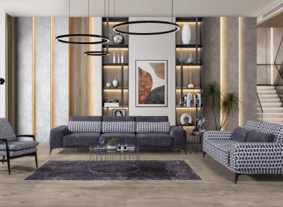 Gray living room seating set exclusive r three-seater single-seater 3-piece 4+3+1