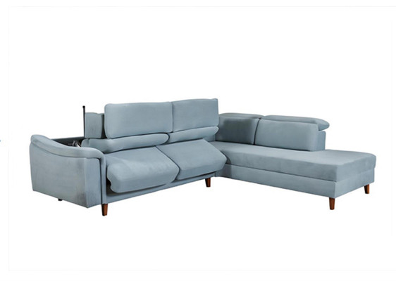 Blue's Corner sofa L-shape Living room Upholstery Couches Designer wooden frame