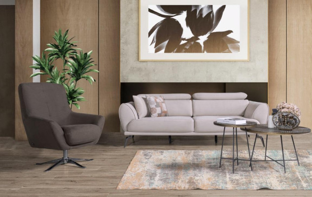 Brown Living room Sofa Designer Couch Luxury Relax Armchair 2-piece Suite