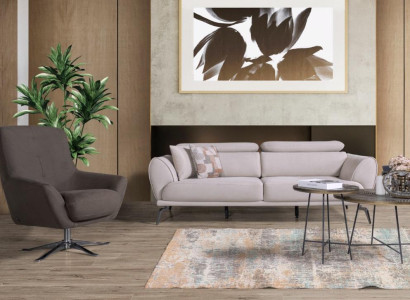 Brown Living room Sofa Designer Couch Luxury Relax Armchair 2-piece Suite