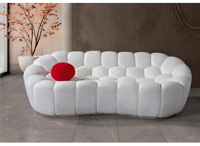 White upholstered sofa designer 3-seater living room couches three-seater new