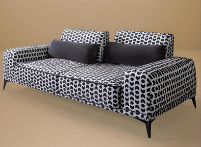 Stylish 3-seater pattern sofa upholstery couches living room wooden frame