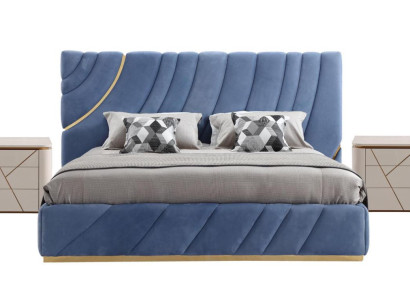 Bedroom set Bed 2x Bedside tables 3pcs. Blue new Modern Complete Luxury Furniture