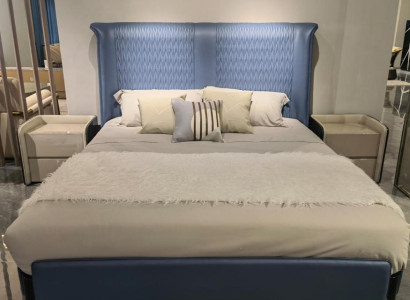 Bedroom Set Bed 2x Bedside table 3 pcs. Design Modern Luxury Beds Group new