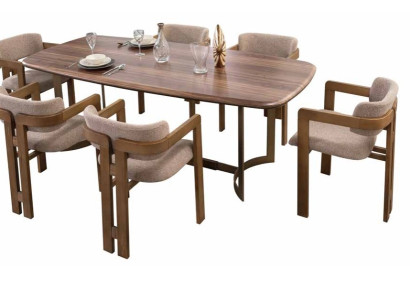 Brown Dining room Suite Designer Upholstered Chairs Dining table Dining set