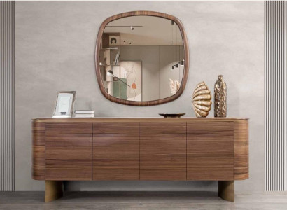 Modern Brown Chest of drawers 4-door sideboard Designer Sideboard Mirror