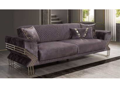Modern Purple Three Seater Designer Couch Upholstery Sofa Living room 3-Seater