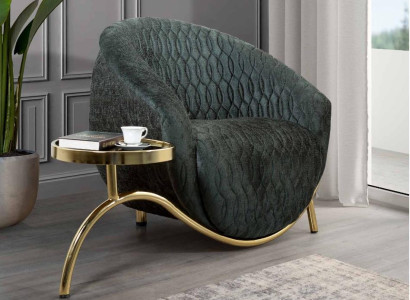 Green upholstered chair Designer lounge chair Furniture Luxurious 1-seater