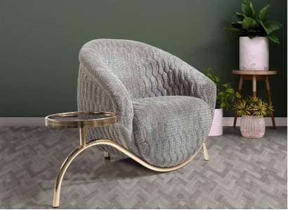 Gray Upholstery Single Seater Living Room Designer Club Chair Noble 1-Seater
