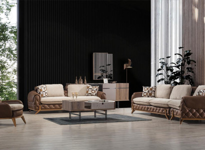 Designer Sofa set 4+3 Seater Luxury Leather Armchair Coffee table 4-piece set