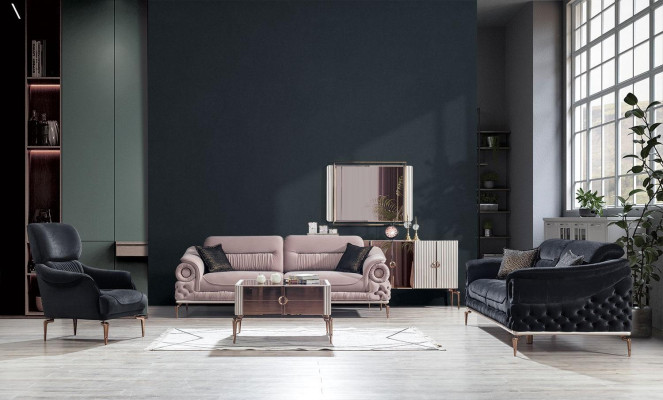 Stylish Living room Set Designer Three Seater Upholstery Armchair Coffee table