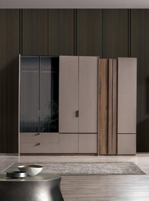 Beige Wardrobe Designer Bedroom Furniture Modern Furnishings
