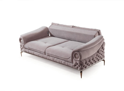 Stylish 3-Seater Living room Pink Luxury Couches Upholstery Seating Furniture new