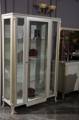 Cabinets Wood Showcases Glass Real wood Display case Living room Furniture Sideboard