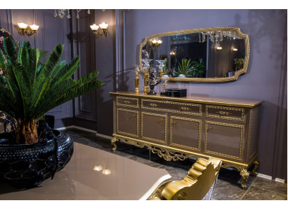 Sideboard with Mirror Sideboard Baroque Rococo Wardrobe Furniture Chests of drawers Luxury