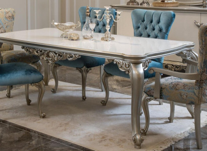 Complete Set Dining table 6 Chairs Dining room Ess Group Wood Set 7pcs. Baroque