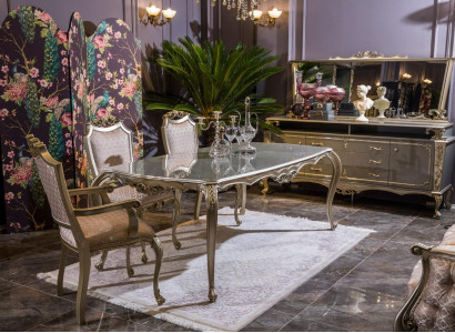 Dining room Dining table Chair Set Group Suite Table Tables Luxury 5pcs.