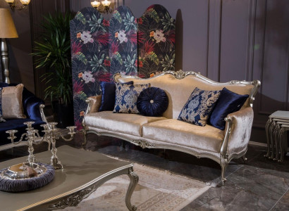 Three Seater Luxury Sofa 3 Seater Sofas Baroque Rococo Fabric Design Couch