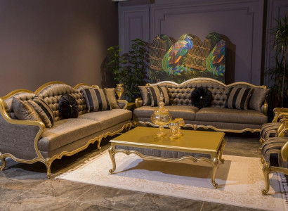 Complete Set Sofa set 3+3+1+1 Seat Sofas Coffee table Baroque Rococo 5 pieces