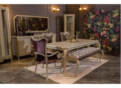 Design Dining room Set 8pcs Dining table Chair Chest of drawers Display case Stool Wood