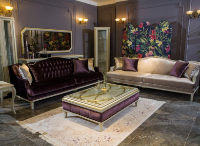 Luxury sofa set coffee table 2x sofa 3 seater side table 4 piece set velvet