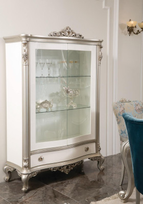 Dining room Set Suite Display case Table 6x Chair Chest of drawers Mirror Art déco 10pcs