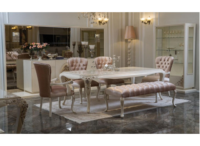 Dining room Suite Table Sideboard 4x Chair Set Display case Stool 8pcs. new