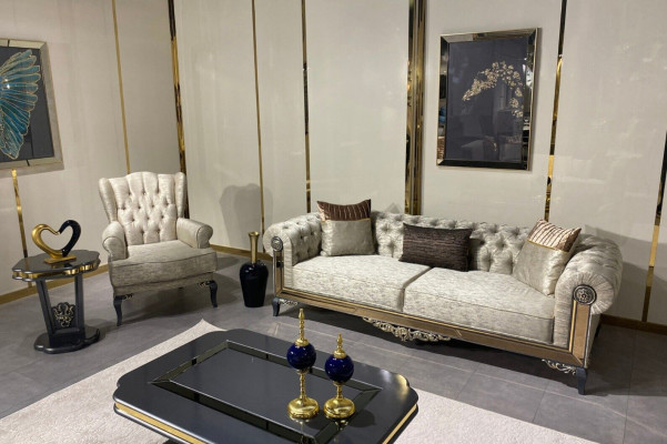 Sofa set 3+1 Seater Set Design Sofas Upholstery Textile Relax Sofa 2-piece