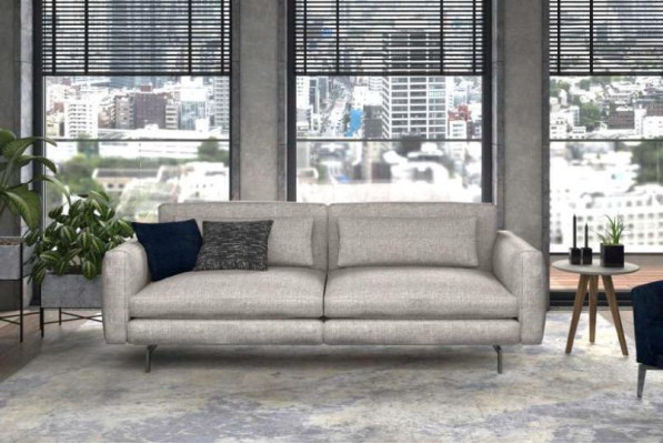 Three Seater Couch Modern Living room furniture Textile Sofas Gray Modern Style